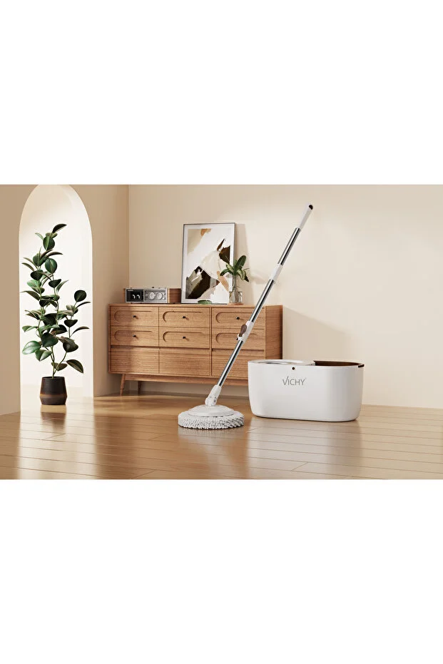 Vichy 360° Döner Mop Temizlik Seti | Kolay Sıkma Kova, Mikrofiber Mop, Yedek Mop Başlığı